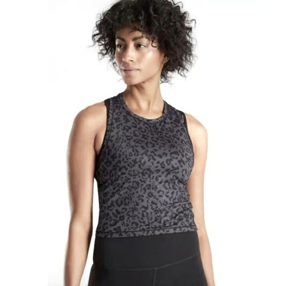 Move Theology Leopard Print Crop Tank Top – Black, Size Small (Pre-Loved) - Picture 1 of 5
